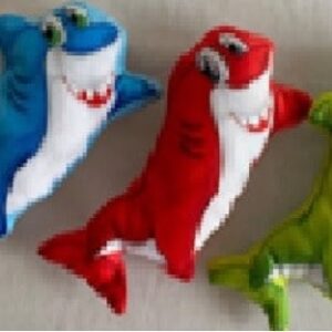 Plüsch Kissen Hai sort beidseitig bedruckt 15cm